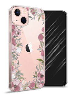 Чехол Awog на Apple iPhone 13 / Айфон 13 "Розовая цветочная рамка"