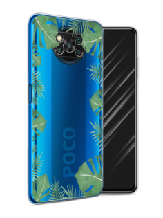 Чехол Awog на Poco X3/X3 Pro "Листья папоротника рамка"
