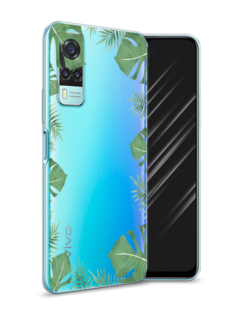 Чехол Awog на Vivo Y31/Y53s 4G "Листья папоротника рамка"