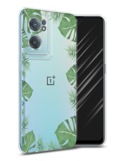 Чехол Awog на OnePlus Nord CE 2 5G / ВанПлас Nord CE 2 5G "Листья папоротника рамка"