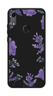Чехол Awog на Huawei Y6 2019 "Сиреневая цветочная рамка"