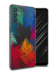 Чехол Awog на Samsung Galaxy A13 5G / Самсунг A13 5G "Рамка из перьев"