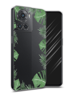 Чехол Awog на OnePlus 10R / ВанПлас 10R "Листья папоротника рамка"