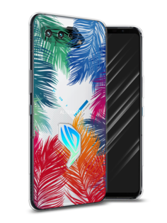 Чехол Awog на Asus ROG Phone 5 "Рамка из перьев"