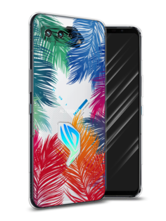 Чехол Awog на Asus ROG Phone 5S "Рамка из перьев"