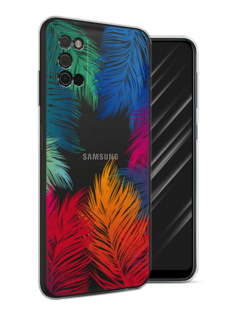 Чехол Awog на Samsung Galaxy A03S / Самсунг A03S "Рамка из перьев"