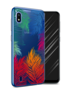 Чехол Awog на Samsung Galaxy A10 "Рамка из перьев"