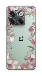 Чехол Awog на OnePlus Ace Pro / ВанПлас Ace Pro "Розовая цветочная рамка"