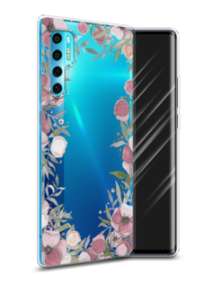 Чехол Awog на TCL 20 Pro 5G "Розовая цветочная рамка"