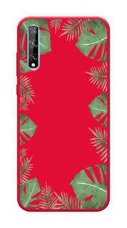 Чехол Awog на Huawei Y8p/P Smart S "Листья папоротника рамка"