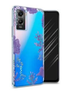 Чехол Awog на Vivo Y55s 5G "Сиреневая цветочная рамка"