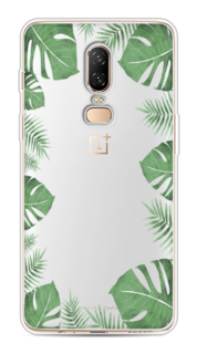 Чехол Awog на OnePlus 6 / ВанПлас 6 "Листья папоротника рамка"