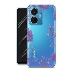 Чехол Awog на Vivo T1 44W "Сиреневая цветочная рамка"