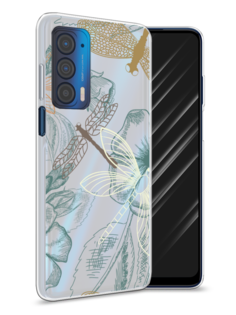 Чехол Awog на Motorola Edge (2021) "Тени стрекоз"