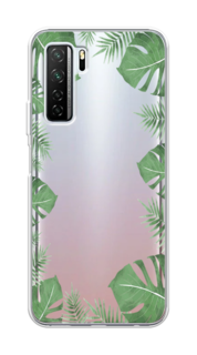 Чехол Awog на Huawei Nova 7 SE "Листья папоротника рамка"