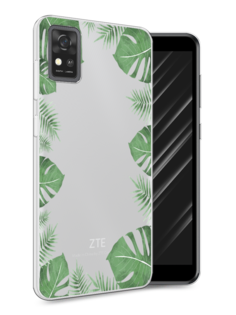 Чехол Awog на ZTE Blade A31 / ЗТЕ Блэйд A31 "Листья папоротника рамка"