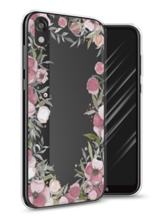 Чехол Awog на Honor 8S Prime "Розовая цветочная рамка"