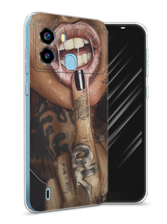 Чехол Awog на Tecno Pop 6 "Девушка с татуировками"