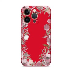 Чехол Awog на Apple iPhone 14 Pro / Айфон 14 Про "Розовая цветочная рамка"