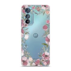 Чехол Awog на Motorola Edge 30 "Розовая цветочная рамка"