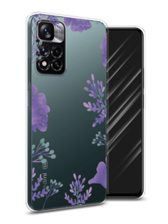 Чехол Awog на Xiaomi Redmi Note 11 Pro Plus 5G "Сиреневая цветочная рамка"