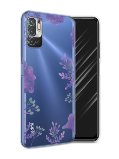 Чехол Awog на Xiaomi Redmi Note 10T/Note 10 5G/M3 Pro "Сиреневая цветочная рамка"