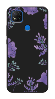 Чехол Awog на Xiaomi Redmi 9C "Сиреневая цветочная рамка"