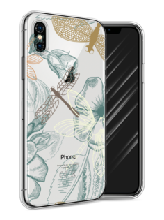 Чехол Awog на Apple iPhone X (10) / Айфон X (10) "Тени стрекоз"