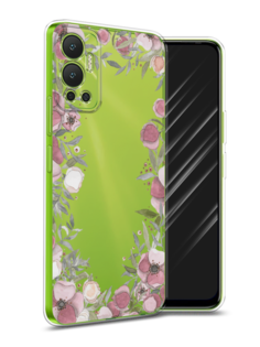 Чехол Awog на Infinix Hot 12 "Розовая цветочная рамка"