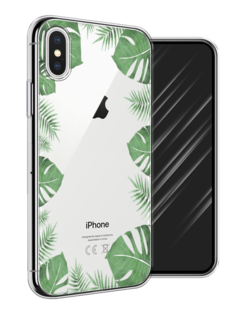 Чехол Awog на Apple iPhone XS (10S) / Айфон XS (10S) "Листья папоротника рамка"