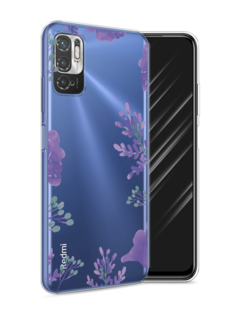Чехол Awog на Xiaomi Redmi Note 10 5G "Сиреневая цветочная рамка"