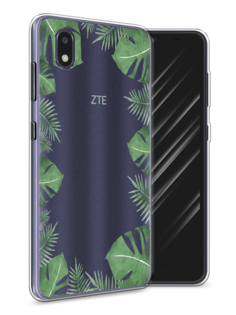 Чехол Awog на ZTE Blade A3 (2020) / ЗТЕ Блэйд A3 (2020) "Листья папоротника рамка"