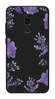 Матовый силиконовый чехол "Сиреневая цветочная рамка" на Xiaomi Redmi 8 Awog