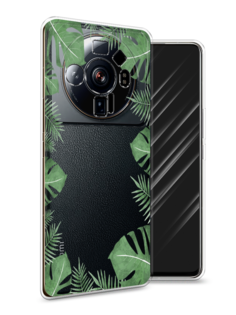 Чехол Awog на Xiaomi 12S Ultra "Листья папоротника рамка"