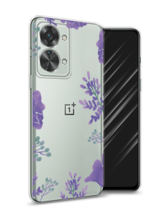 Чехол Awog на OnePlus Nord 2T / ВанПлас Норд 2T "Сиреневая цветочная рамка"