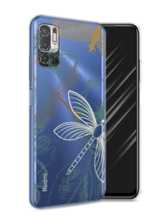 Чехол Awog на Xiaomi Redmi Note 10 5G "Тени стрекоз"