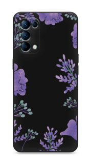 Чехол Awog на Oppo Reno 5 "Сиреневая цветочная рамка"
