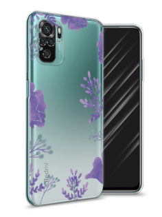 Чехол Awog на Xiaomi Redmi Note 10/Note 10S/M5s "Сиреневая цветочная рамка"