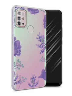 Чехол Awog на Lenovo K13 Note/Motorola Moto G10/G20/G30 "Сиреневая цветочная рамка"