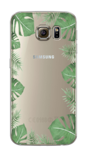 Чехол Awog на Samsung Galaxy S6 edge "Листья папоротника рамка"