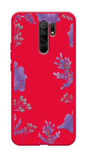 Чехол Awog на Xiaomi Redmi 9 "Сиреневая цветочная рамка"