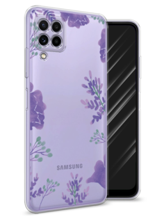 Чехол Awog на Samsung Galaxy A22 / Самсунг A22 "Сиреневая цветочная рамка"