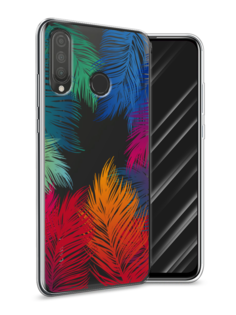 Чехол Awog на Huawei P30 Lite "Рамка из перьев"