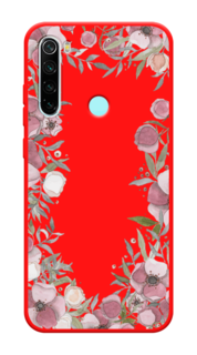 Чехол Awog на Xiaomi Redmi Note 8 "Розовая цветочная рамка"