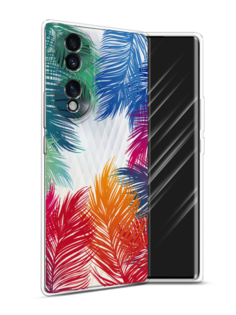Чехол Awog на Honor 70 "Рамка из перьев"