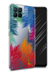 Чехол Awog на Realme 8/8 Pro "Рамка из перьев"