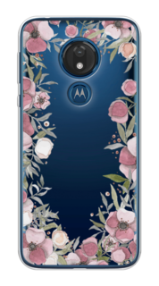 Чехол Awog на Motorola Moto G7 / Моторола Мото G7 "Розовая цветочная рамка"