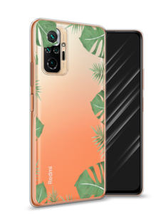 Чехол Awog на Xiaomi Redmi Note 10 Pro "Листья папоротника рамка"