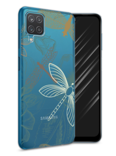 Чехол Awog на Samsung Galaxy A12 / Самсунг A12 "Тени стрекоз"
