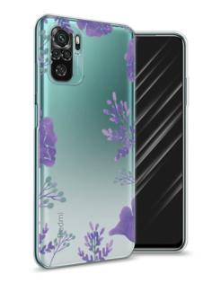 Чехол Awog на Xiaomi Redmi Note 10 "Сиреневая цветочная рамка"